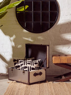 Brown and White Genuine Cowhide Storage Trunk | Kensington Townhouse
