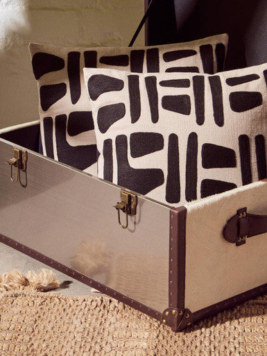 Brown and White Genuine Cowhide Storage Trunk | Kensington Townhouse