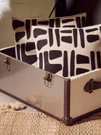 Brown and White Genuine Cowhide Storage Trunk | Kensington Townhouse