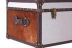 Brown and White Genuine Cowhide Storage Trunk | Kensington Townhouse