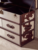 Brown and White Cowhide Cabinet | Kensington Townhouse
