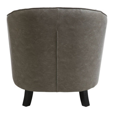 Grey Faux Leather Tub Chair with Footstool | Derby
