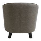 Grey Faux Leather Tub Chair with Footstool | Derby