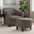 Grey Faux Leather Tub Chair with Footstool | Derby