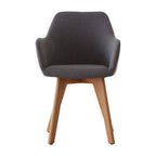 Grey Fabric Dining Chair with Beechwood Legs | Stockholm