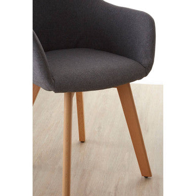 Grey Fabric Dining Chair with Beechwood Legs | Stockholm