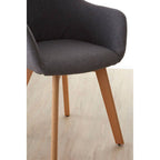 Grey Fabric Dining Chair with Beechwood Legs | Stockholm