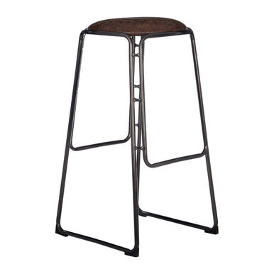Mocha Bar Stool with Gunmetal Legs | Dalston
