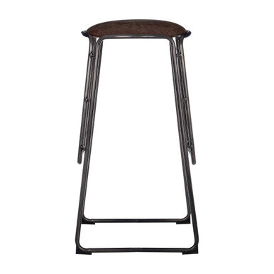 Mocha Bar Stool with Gunmetal Legs | Dalston