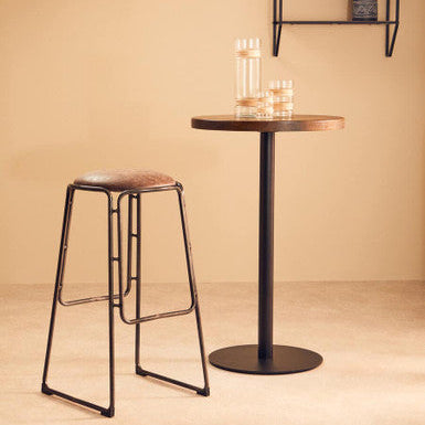 Mocha Bar Stool with Gunmetal Legs | Dalston