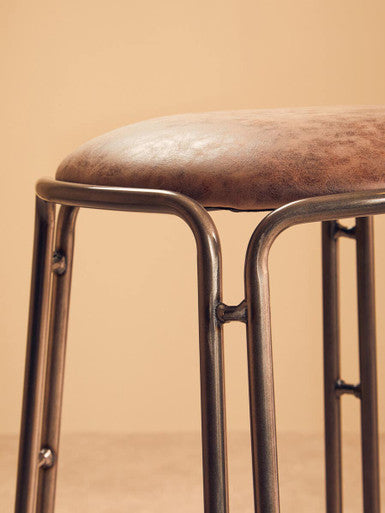 Mocha Bar Stool with Gunmetal Legs | Dalston