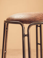 Mocha Bar Stool with Gunmetal Legs | Dalston