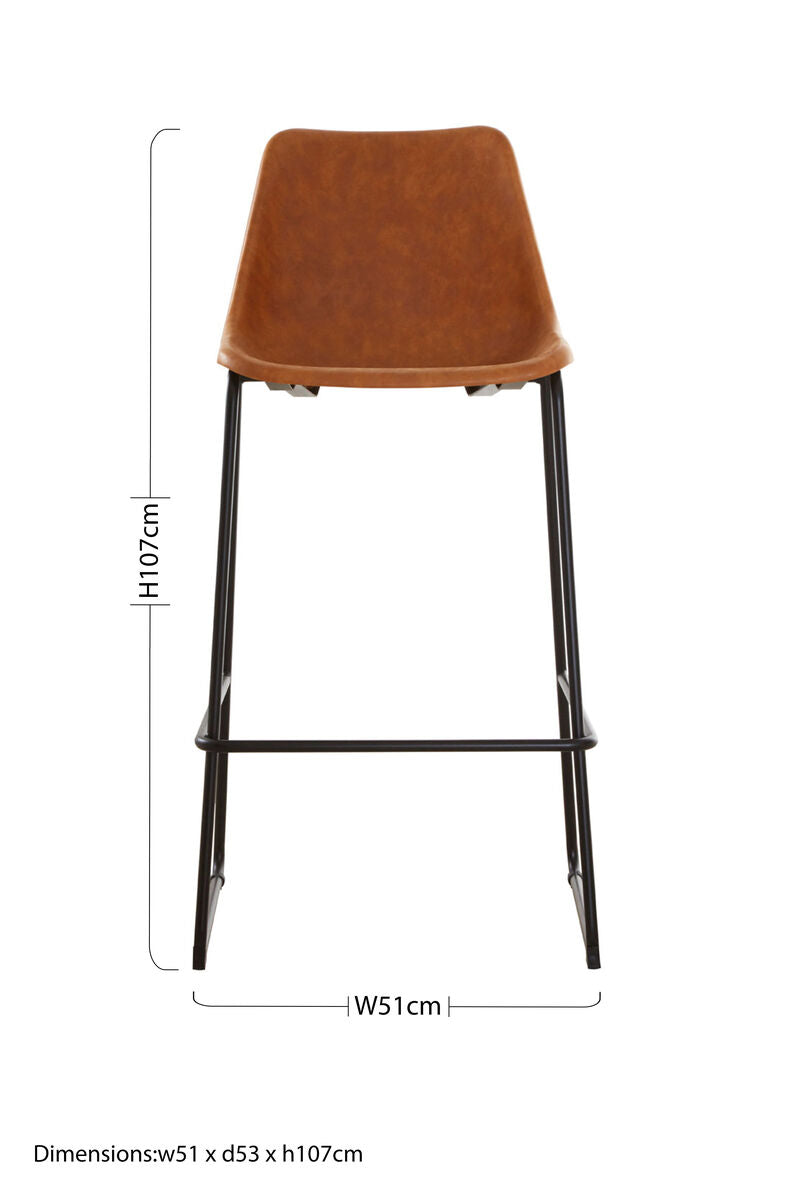 Camel Bar Chair with Black Legs | Dalston
