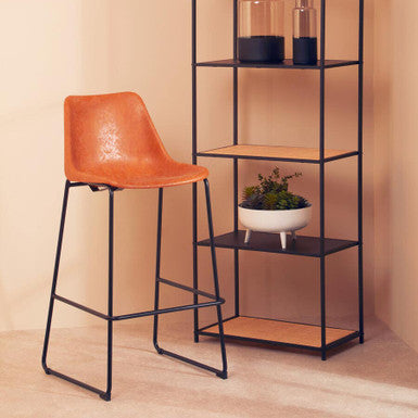 Camel Bar Chair with Black Legs | Dalston