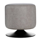 Ash Grey Faux Leather Pouffe | Dalston