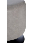 Ash Grey Faux Leather Pouffe | Dalston