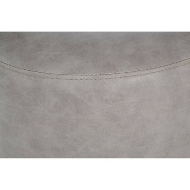 Ash Grey Faux Leather Pouffe | Dalston
