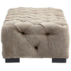 Fenton Natural Fabric Tufted Rectangular Footstool