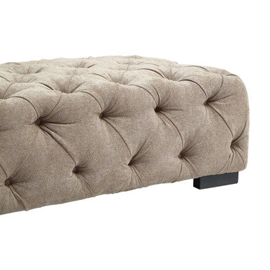 Fenton Natural Fabric Tufted Rectangular Footstool