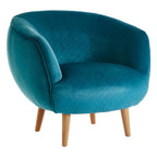 Teal Fabric Curved Lounge Chair | Oscar