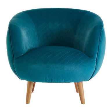 Teal Fabric Curved Lounge Chair | Oscar