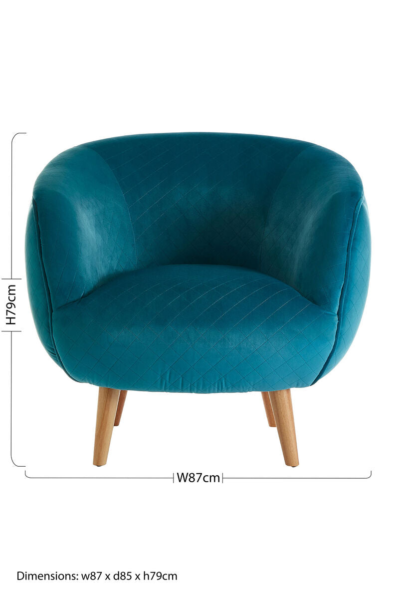 Teal Fabric Curved Lounge Chair | Oscar
