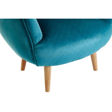 Teal Fabric Curved Lounge Chair | Oscar