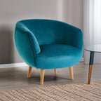 Teal Fabric Curved Lounge Chair | Oscar