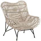 White Washed Rattan Curved Chair | Java
