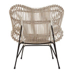 White Washed Rattan Curved Chair | Java