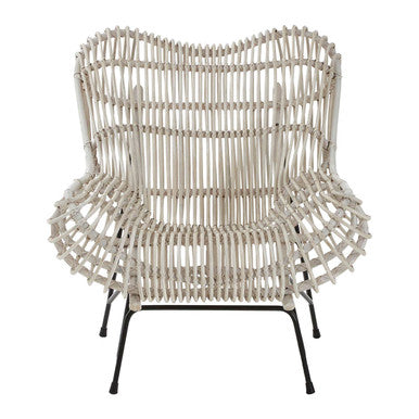 White Washed Rattan Curved Chair | Java