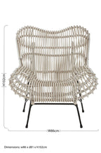 White Washed Rattan Curved Chair | Java
