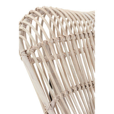 White Washed Rattan Curved Chair | Java