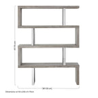 Grey Elm Wood 4 Tier Bookshelf | Ulmus