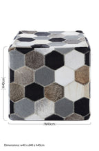 Leather Patchwork Pouffe | Safira