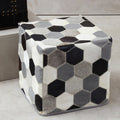 Leather Patchwork Pouffe | Safira