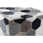 Leather Patchwork Pouffe | Safira