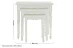 Set of Three White Wooden Nesting Tables with Carved Detail | Hendra