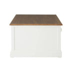 Fir Wood Veneer Top and White Wooden Coffee Table with 3 Drawers | Hardwick