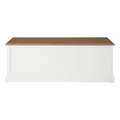 Fir Wood Veneer Top and White Wooden Coffee Table with 3 Drawers | Hardwick