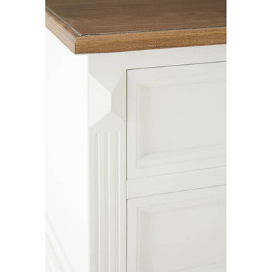 Fir Wood Veneer Top and White Wooden Coffee Table with 3 Drawers | Hardwick