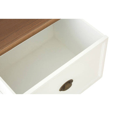 Fir Wood Veneer Top and White Wooden Coffee Table with 3 Drawers | Hardwick