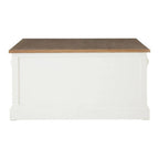 Fir Wood Veneer Top and White Wooden Square Coffee Table with 3 Drawers | Hardwick