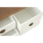 Fir Wood Veneer Top and White Wooden Square Coffee Table with 3 Drawers | Hardwick