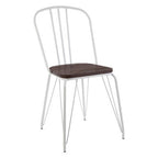 White Metal Frame with Elm Wood Dining Chair | District