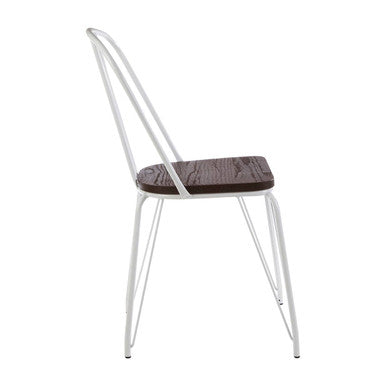 White Metal Frame with Elm Wood Dining Chair | District