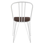 White Metal Frame with Elm Wood Dining Chair | District
