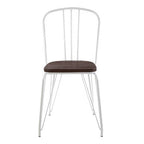 White Metal Frame with Elm Wood Dining Chair | District