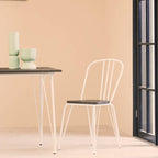 White Metal Frame with Elm Wood Dining Chair | District