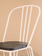 White Metal Frame with Elm Wood Dining Chair | District